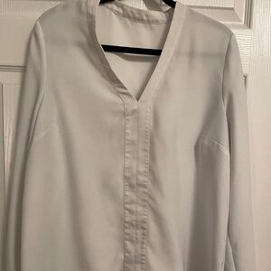 Halston Long Sleeve White Blouse